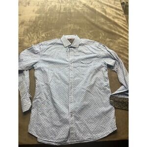 Visconti Black Mens‎ Button Down Shirt, Paisley Accent, Long Sleeve Dressy